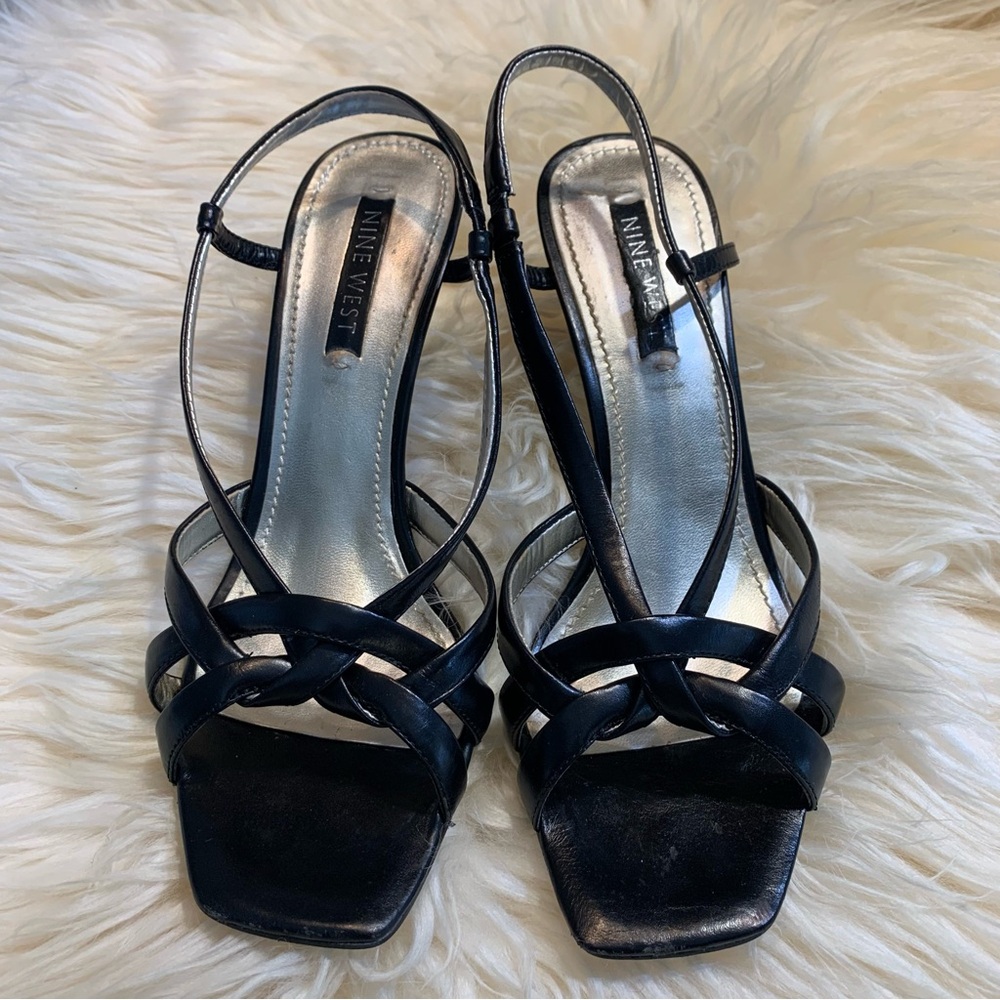 Leather strappy heels 4 inch